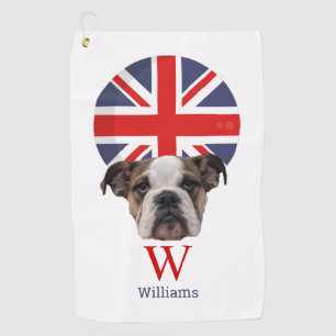 BRITISH BULLDOG Monogram  Golf Towel