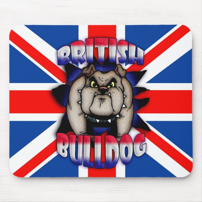 British Bulldog Mousemat Mousepad, Union Jack Mouse Pad (Front)