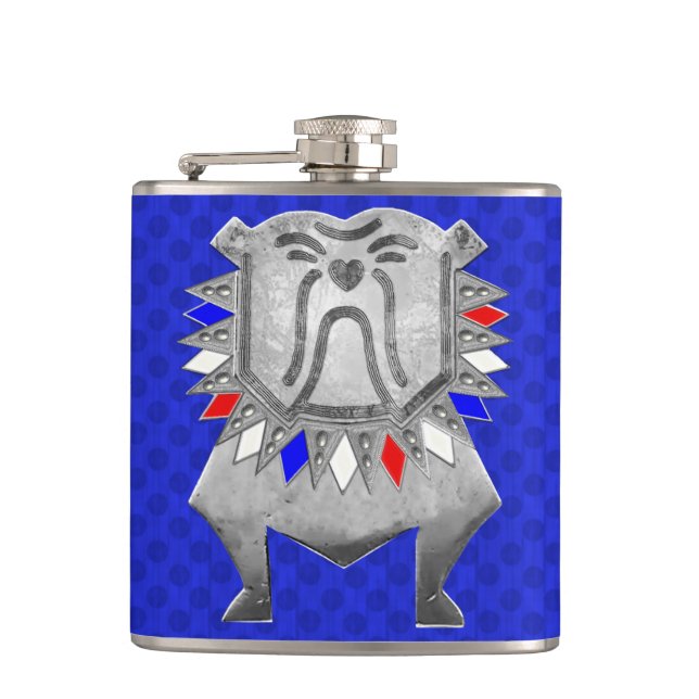 British Bulldog (Personalized) Pocket Flask (Front)