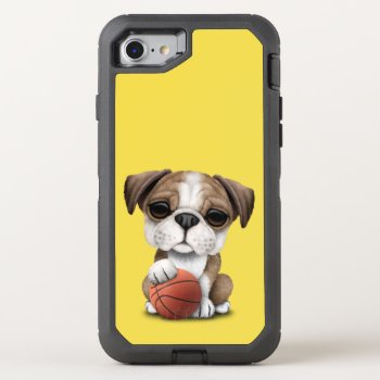 British Bulldog Puppy Playing With Basketball Otterbox Defender Iphone Se/8/7 Case by crazycreatures at Zazzle