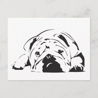 British Bulldog Stencil Postcard