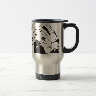 British Bulldog Stencil Travel Mug