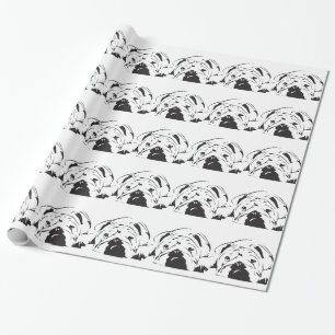 British Bulldog Stencil Wrapping Paper