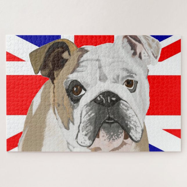 British Bulldog & Union Jack Flag 1,014 Piece Jigsaw Puzzle (Horizontal)