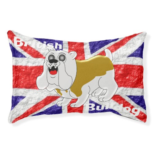 British Bulldog Union Jack Flag Customized Pet Bed