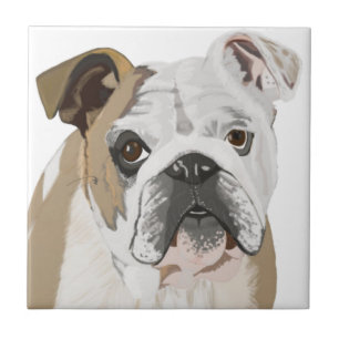 British Bulldog with Union Jack Ceramic Tile
