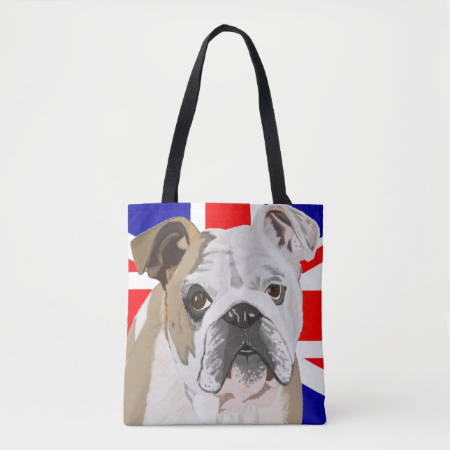 British Bulldog with Union Jack Tote Bag (Front)