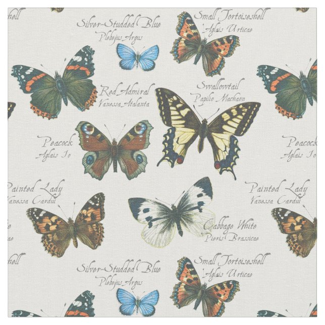 British Butterflies Fabric (Close Up)