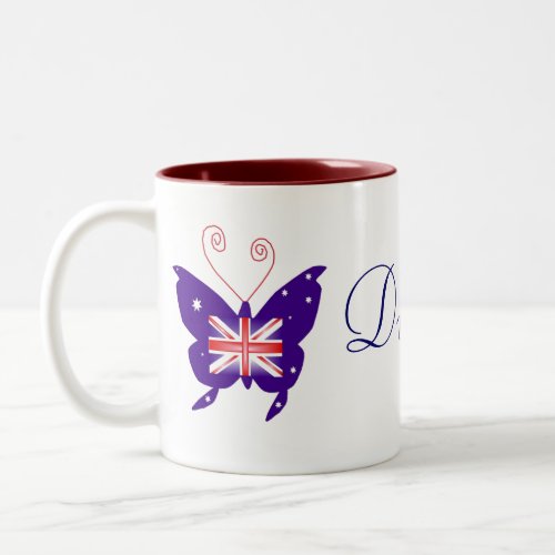 British Butterfly Diva Two_Tone Coffee Mug