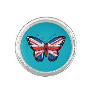 British Butterfly Flag Ring