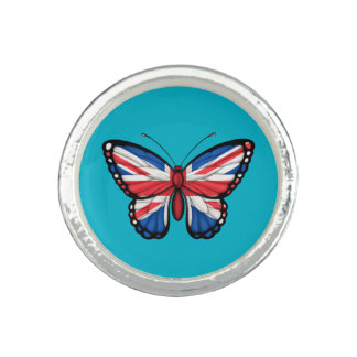 British Butterfly Flag Ring