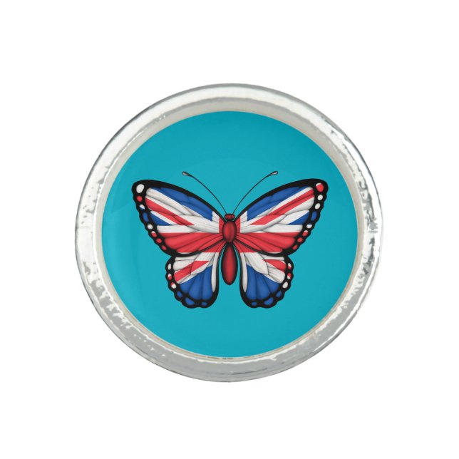 British Butterfly Flag Ring (Front)