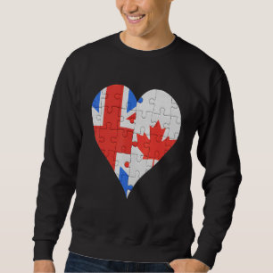 British Canadian Flag Heart 1 Sweatshirt