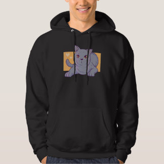 British Cat With Cute Look And Hearts For Cat Frie Hoodie