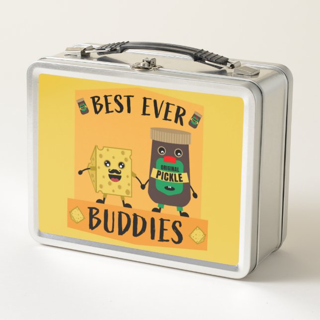 British Cheddar Cheese And Pickle lovers Metal Lunch Box (Front)