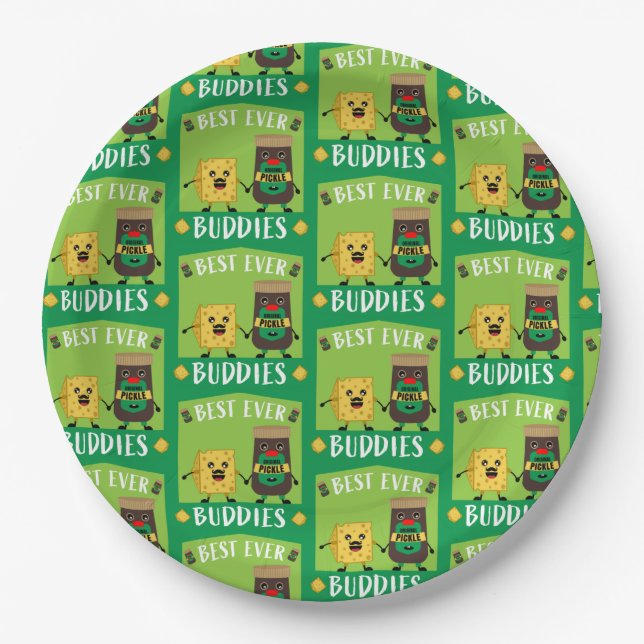 British Cheddar Cheese And Pickle lovers  Paper Plates (Front)