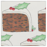 British Christmas Cake Slice Festive Holiday Food Fabric