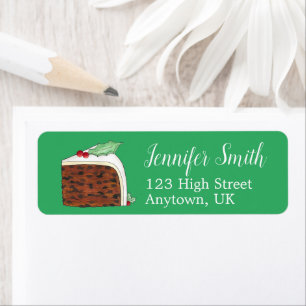 British Christmas Cake Slice Festive Holiday Food Label