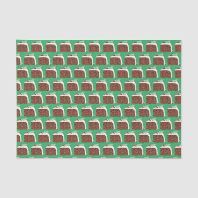 British Christmas Cake Slice Festive Holiday Food Tissue Paper (Front)