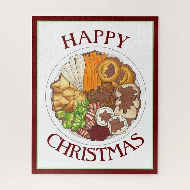 British Christmas Dinner Turkey Festive Party Jigsaw Puzzle (Vertical)