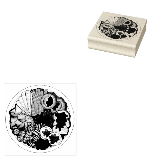 British Christmas Dinner Turkey Festive Party Rubber Stamp (Stamped)