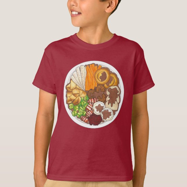 British Christmas Dinner Turkey Festive Party T-Shirt (Front)