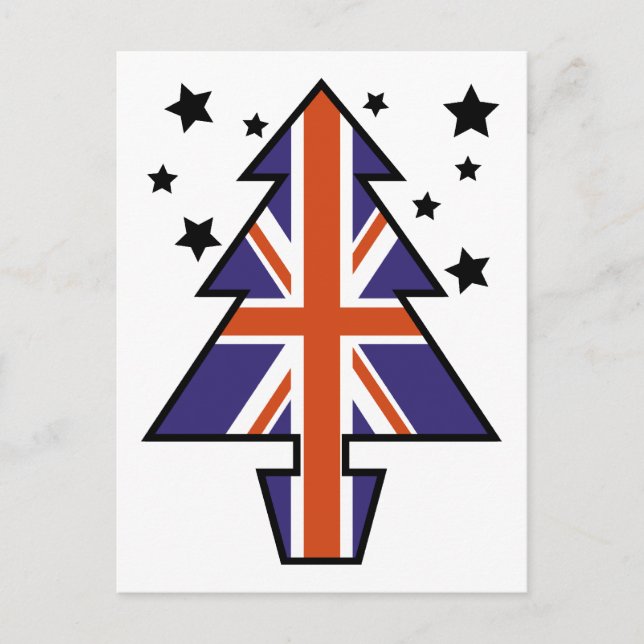 British Christmas Tree Holiday Postcard (Front)