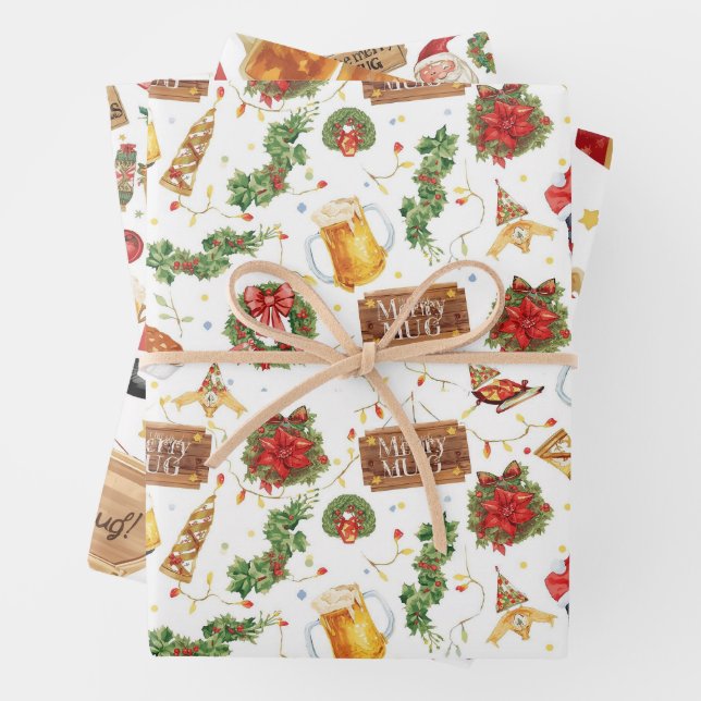British Christmas Wrapping Paper Santa Claus (In situ)