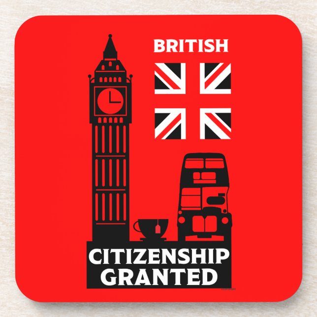 British Citizenship Gifts Beverage Coaster (Front)