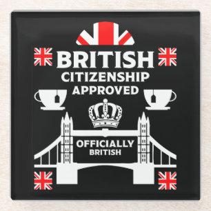 British Citizenship Gifts Glass Coaster