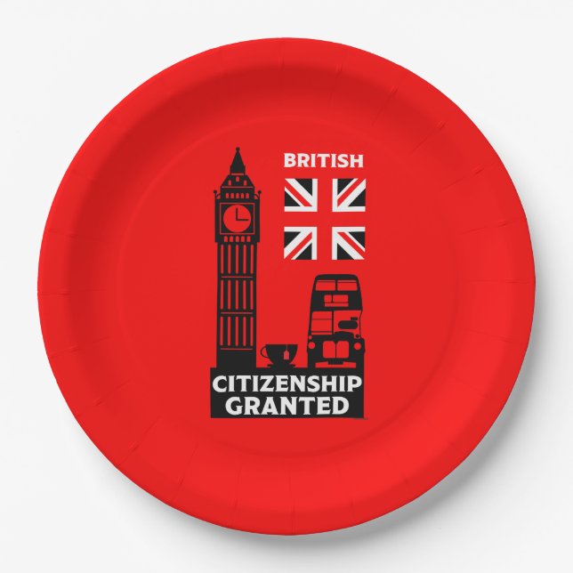 British Citizenship Gifts Paper Plates (Front)