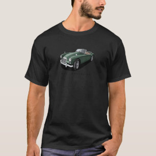 British Classic Dark Green MGA Convertible Sports  T-Shirt