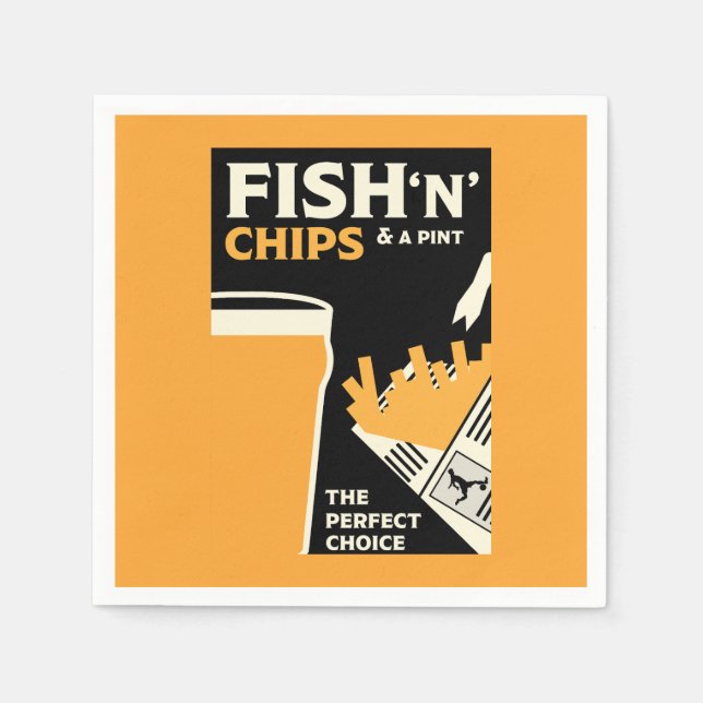 British Classic Fish And Chips       Napkins (Front)
