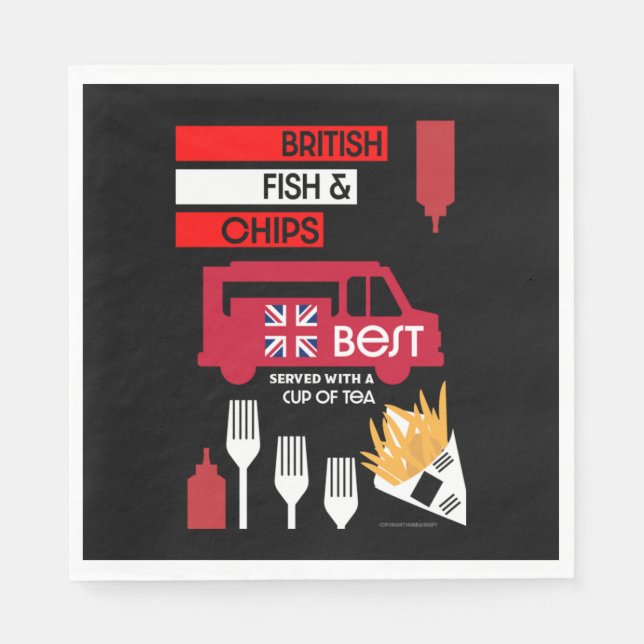 British Classic Fish And Chips     Napkins (Front)