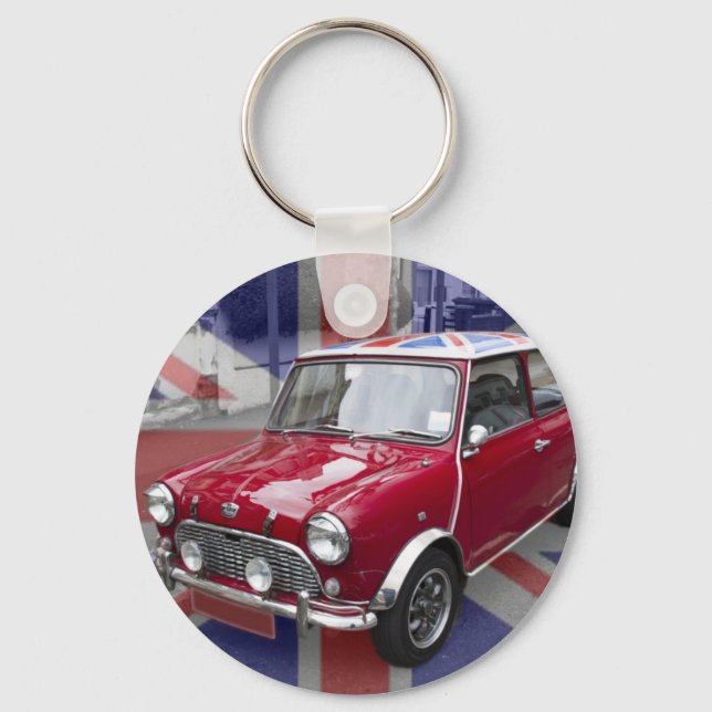 British Classic Mini car Keychain (Front)