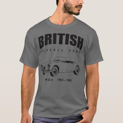 British Classic Sports Cars  MG MGA illustration  T_Shirt