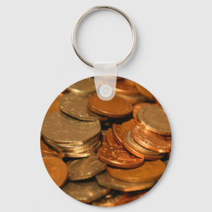 British Coin Money Keychain