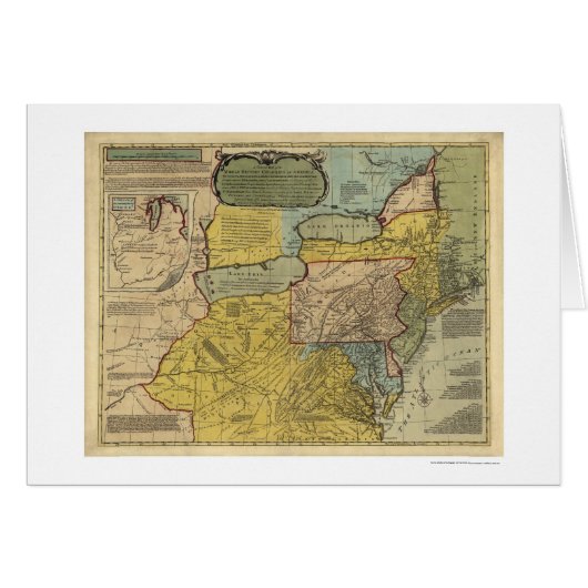British Colonies America Map - 1771 Cards (Front Horizontal)