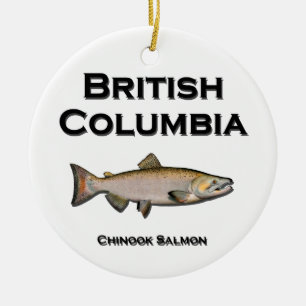 British Columbia - BC Chinook Salmon Ceramic Ornament