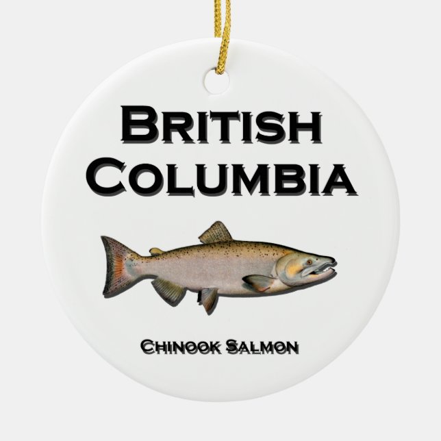 British Columbia - BC Chinook Salmon Ceramic Ornament (Front)