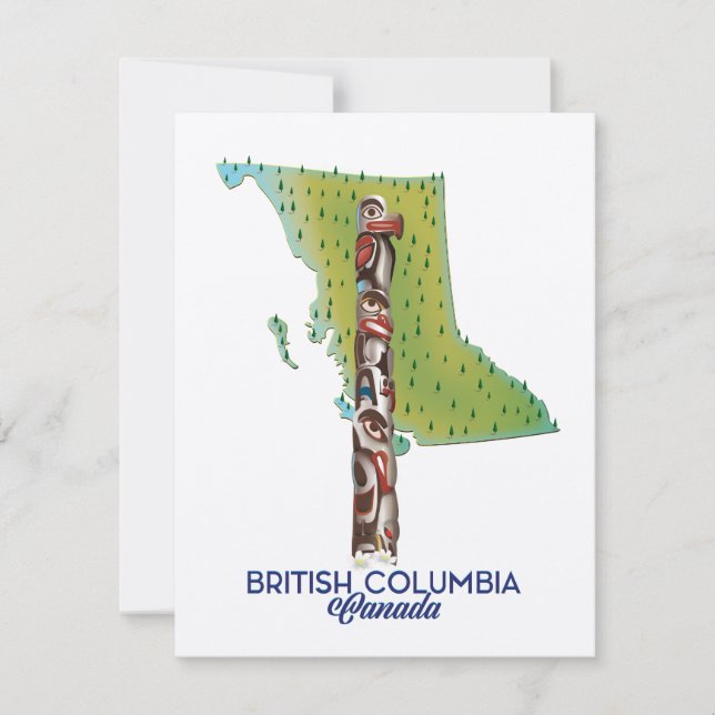 British Columbia Canada map poster. (Front)