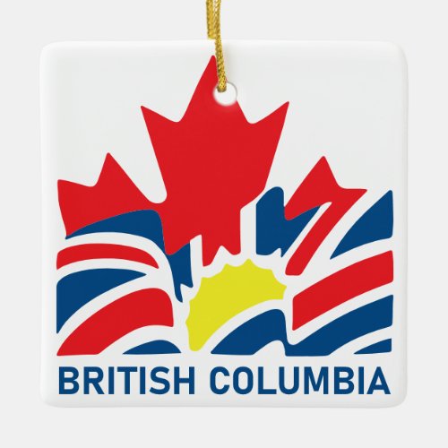 British Columbia Flag Canada Vintage Souvenirs Ceramic Ornament