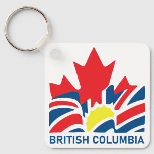 British Columbia Flag Canada Vintage Souvenirs Keychain