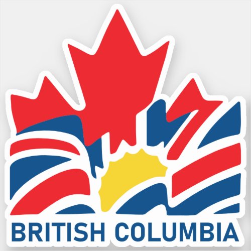 British Columbia Flag Canada Vintage Souvenirs Sticker