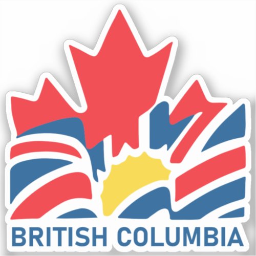 British Columbia Flag Canada Vintage Souvenirs Sticker