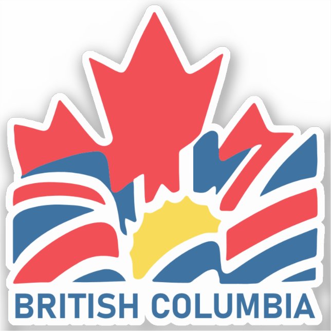 British Columbia Flag Canada Vintage Souvenirs Sticker (Front)