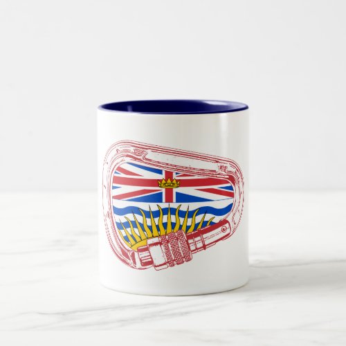 British Columbia Flag Climbing Carabiner Two_Tone Coffee Mug