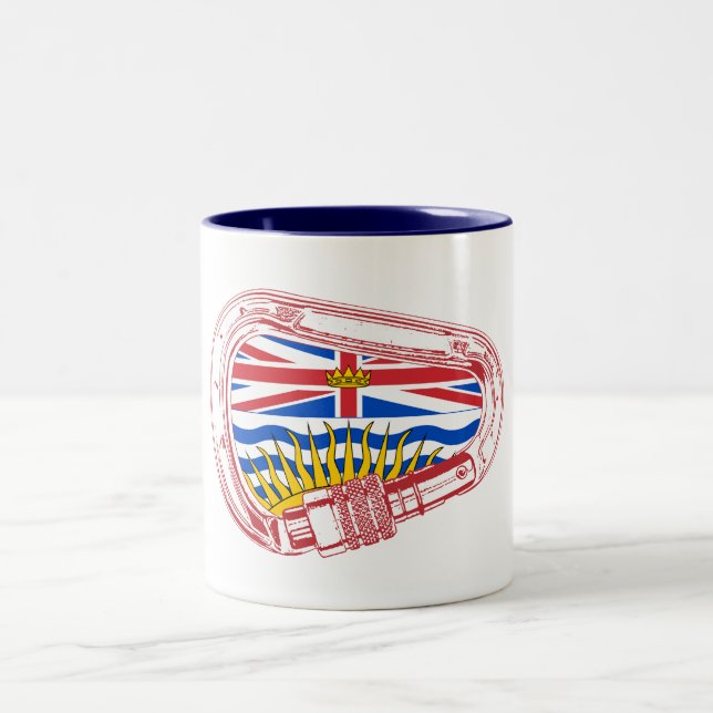 British Columbia Flag Climbing Carabiner Two-Tone Coffee Mug (Center)