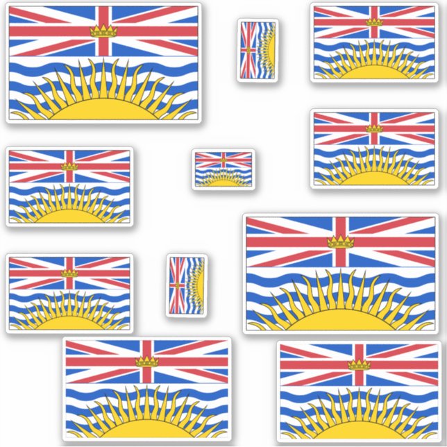 British Columbia Flags Graphic Sticker (Front)