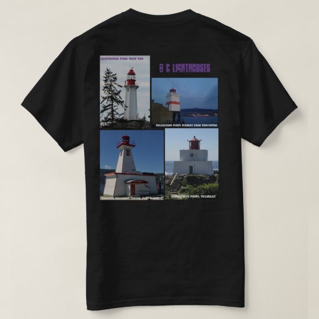 British Columbia Lighthouses X 4 T-Shirt (Design Back)